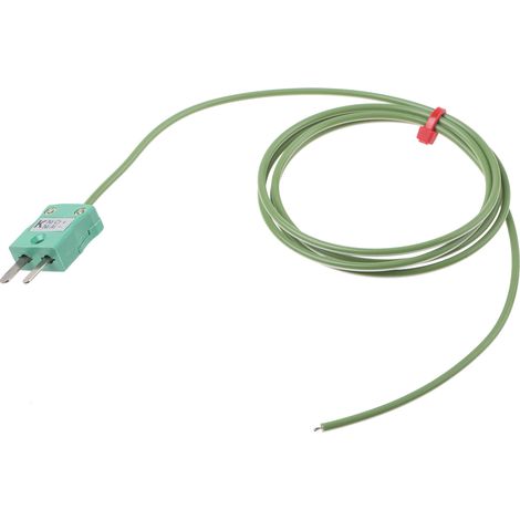Thermocouple type K Ø 1/0.376mm, L 1m, +250°C max à Fiche mâle miniature ( Prix pour 1 ) (1/2)
