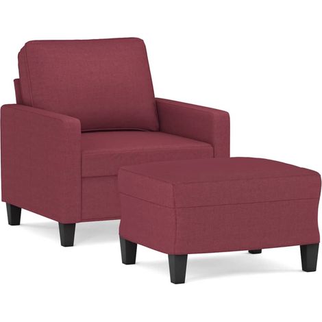 Maison Exclusive - Sessel mit Hocker Weinrot 60 cm Stoff