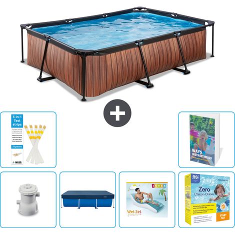 Exit-toys Piscina Exit Rectangular - Efecto madera - 300x200x65 cm - 7-piezas  S309 (1/5)