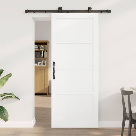 vidaXL  Sliding Door  ORKDAL White 83 x 202 cm Solid Pine Wood