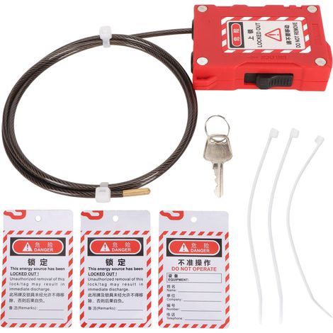 Ortviai Câble de Sécurité Anti-Corrosion Rouge avec Câble Délaisonnable pour Maintenance Industrielle et Lockout