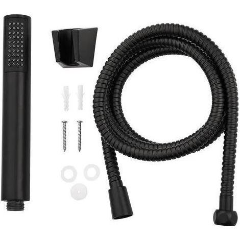 Conjunto de Ducha Cuadrado  Flexo de Acero Inoxidable 175cm  Conector Ahorro de Agua  Boquillas Suaves de Limpieza Fácil  Baño - ORION91oficial® - Set (1/5)