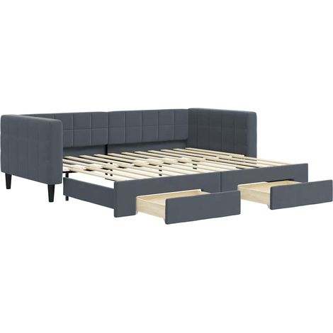 Maison Exclusive - Divano Letto Estraibile Cassetti Grigio Scuro 90x200cm Velluto