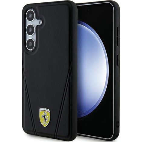 Ferrari Hot Stamp V Lines MagSafe - Samsung Galaxy S24 Hülle (Schwarz) (1/5)