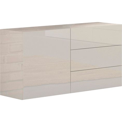 Credenza 1 Anta + 3 Cassetti 110x40x60,5 cm Metis Bianco Lucido (1/3)