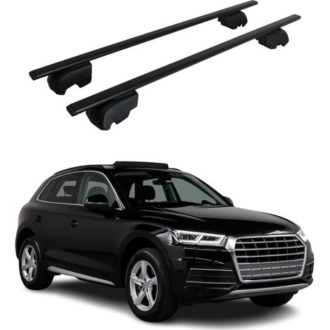OMAC Dachtrager Quertrager fur Audi Q5 FY 2017-2025 – City Crash getestet – ISO PAS 11154:2006 – Abschliessbar – Max 75 kg – 2 Stangen Schwarz (1/5)
