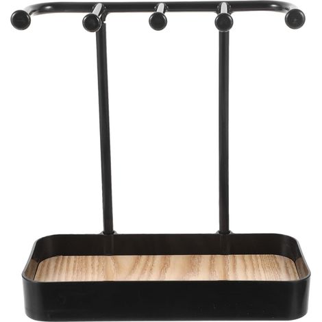 Black necklace display and organizer, multifunctional holder for bracelets, rings and earrings, for office and TV cabinet, 1 piece (1/5)