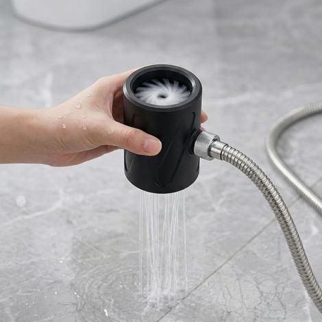 Pommeau de douche pour homme, masseur chauffant universel pour salle de bain, design à gros trou, durable et facile à installer, utilisation à la maison et au bain (noir lot of 2)