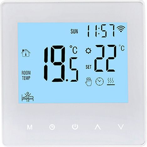 Tuya Smart WiFi-Thermostat, digitales programmierbares LCD-Display, Fußbodenheizungs-Temperaturregler, intelligenter digitaler Wandthermostat, weiß, BL-2, 16 A, für elektrische Heizung