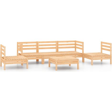 Maison Exclusive - Juego de muebles de jardín 6 piezas madera mac (1/5)