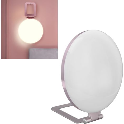 Lampe de luminothérapie ronde SAD avec 3 modes de température de couleur, simule la lumière naturelle, intensité réglable par bouton, lampe de bureau pour améliorer l'humeur (1/5)