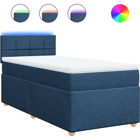 Maison Exclusive - Giroletto a Molle con Materasso Blu 90x200 cm inTessuto (1/5)