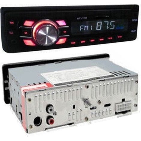 TRADE SHOP - Autoradio Stereo Per Auto Lettore Mp3 Usb Sd Aux Con Frontalino Estraibile 1203 - (1/3)
