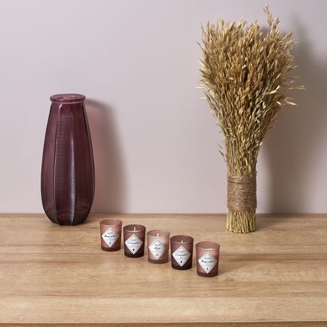 Bougie - HOME DECO FACTORY - Parfumée - Coffret - Rose et Violet (1/4)
