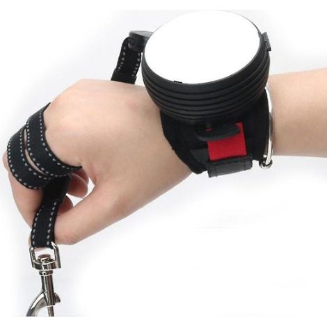 Laisse rétractable pour chien en nylon réfléchissant automatique rétractable avec sangle de traction au poignet, légère, idéale pour la randonnée, convient aux petites et moyennes tailles (1/4)