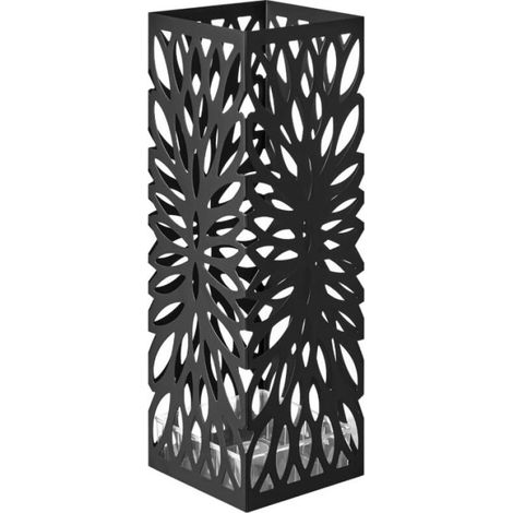 Porte parapluies,Support pour Parapluies d’Entrée,Noir ,Carré,en Acier,Organisateur sur Pieds,pour Parapluies et Cannes,avec Réceptacle d’Eau Amovible (1/5)