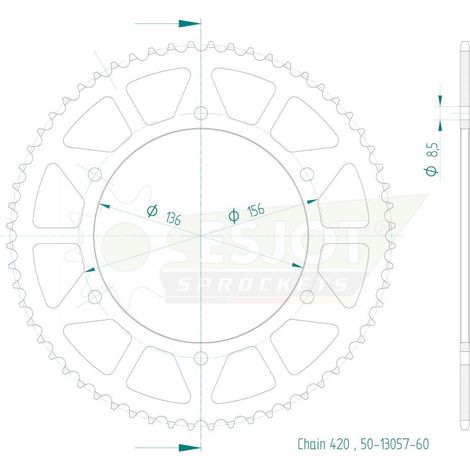 Couronne acier 420 - 60 dents - made in germany