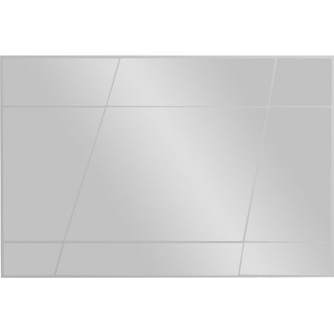 Specchio Agliano, Dettagli Geometrici, Forma Rettangolare, Tipologia a Parete, 50x75h cm Bianco