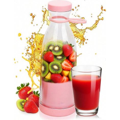 Blender portable rechargeable 350 ml, puissant gobelet pour smoothies individuels, compatible avec les fruits, les milkshakes, idéal pour la maison, le bureau, l'école et les activités de plein air, b (1/5)