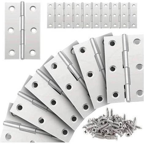 20 Pièces Charniere Inox Charniere Porte Placard Pliant Plate Charnière 66 38mm pour La Maison Meubles Matériel Armoire Garde Porte Tiroir avec Vis (1/5)