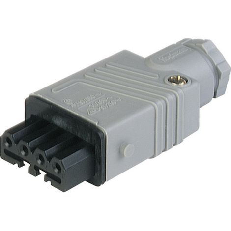 Hirschmann 931 691-106-1 Netz-Steckverbinder STAK Buchse, gerade Gesamtpolzahl: 5 + PE 6 A Grau 1 St