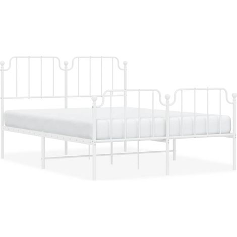 Maison Exclusive - Giroletto con Testiera e Pediera Metallo Bianco 150x200 cm (1/5)
