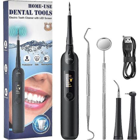 Nettoyeur de dents électrique portable rechargeable par USB, pour détartrage et blanchiment dentaire à domicile. (1/5)