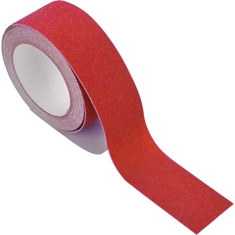 Ruban adhésif antidérapant coloré en PVC, 5M x 5cm, pour décoration de sécurité au sol des marches d'escalier (rouge) (1/5)