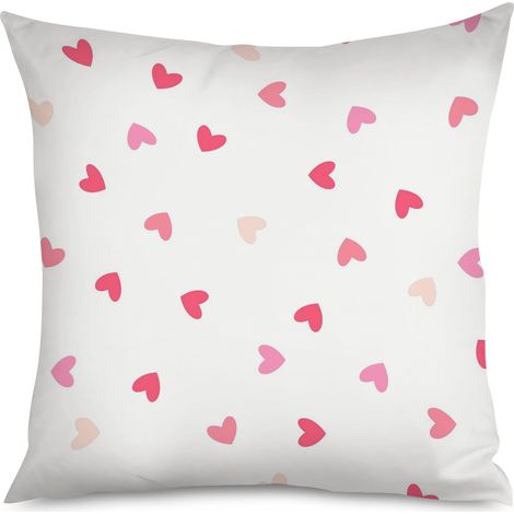 Housse de coussin cœurs sur fond bleu nuit (1/5)