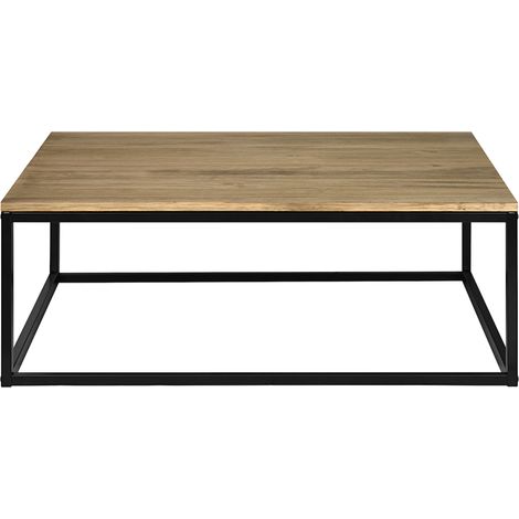 Mesa de centro iCub 120x80x37cm Negra en madera maciza de pino acabado vintage estilo industrial Box Furniture (1/5)
