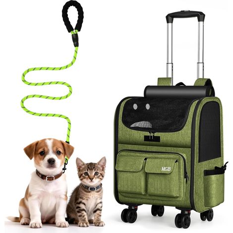 Sac de transport à roulettes pour chats et petits chiens jusqu'à 8 kg (1/5)