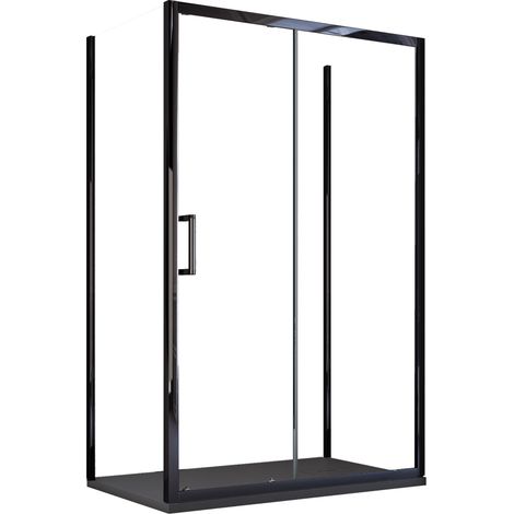Box doccia tra lati porta scorrevole profili neri h195 6mm agata, seleziona misura 80x140x80 (1/3)
