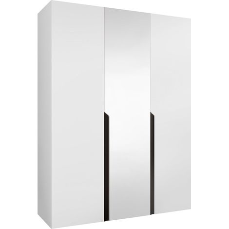 Armoire Hartford 585, Blanc, 202x150x52cm, Portes d'armoire: Avec des charnières, Nombre d'étagères: 0 (1/5)