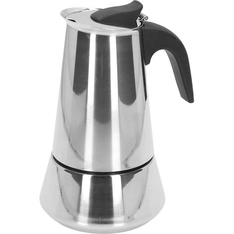 Cafetière Italienne Moka Inox 304 Grade Alimentaire, 300ML pour Maison Bureau Voyage, Modèle Ventru N°6