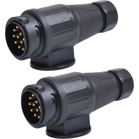 Prise 13 broches, 12V 13 pôles remorque caravane connecteur de câblage électrique adaptateur prise de barre de remorquage (1/4)