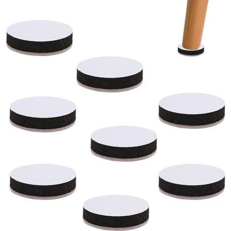 Lot de 8 rehausseurs de meubles autocollants - Pour tables, chaises, canapés, lits, armoires - Hauteur surélevée : 6 cm - Hauteur : 1,65 cm