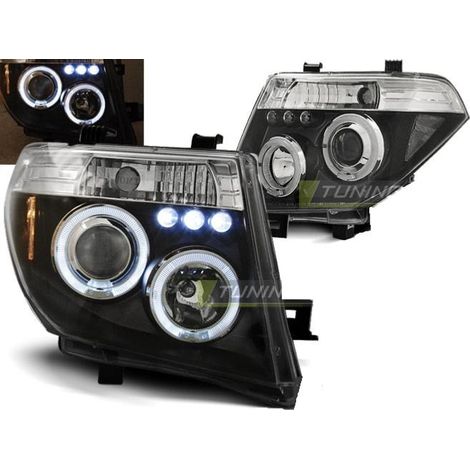Paire de feux phares Nissan Pathfinder 05-10 angel eyes noir-27361597