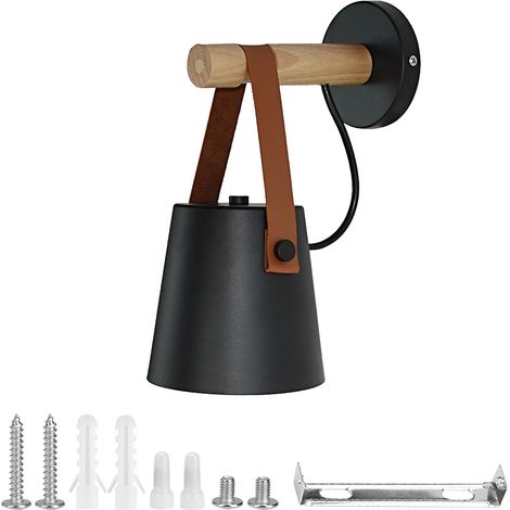 Wall Light Luminem Luminaire Murale LED Étanche Modèle Black WL01 Bois et Métal Dimensions 13cm×13cm