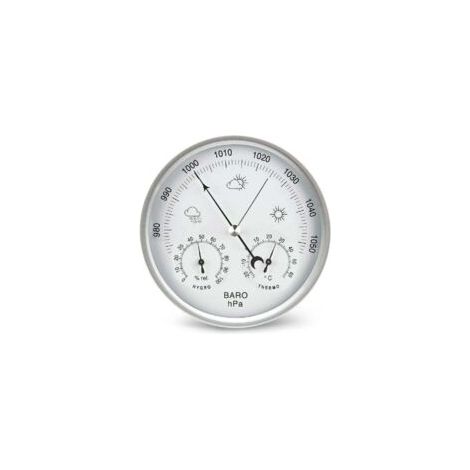 Analoge Wetterstation mit Barometer, Thermometer, Hygrometer und Luftdruckanzeige einfach und gut ablesbar. – Crezuo (1/3)