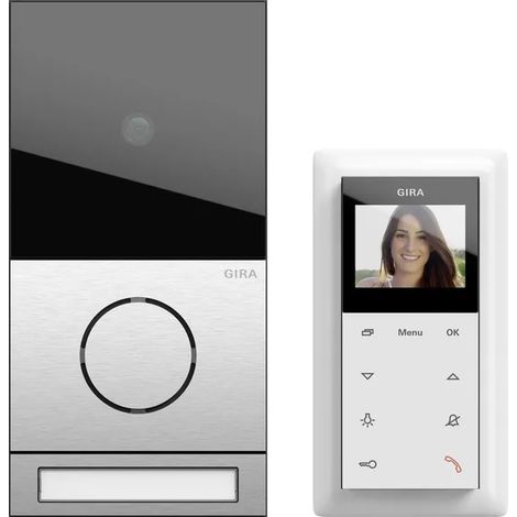 Gira Paquete unifamiliar vídeo System 106 acero inox. [2416000], 2416 000