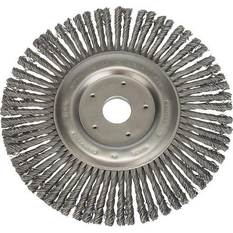 Brosse ronde tressee, version fine Fil d'acier 0,50 mm 115 mm x 22,2