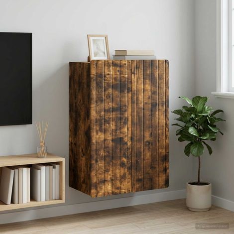 vidaXL Armoire Murale Chêne fumé 66 x 34,5 x 92 cm Bois d'ingénierie (1/5)