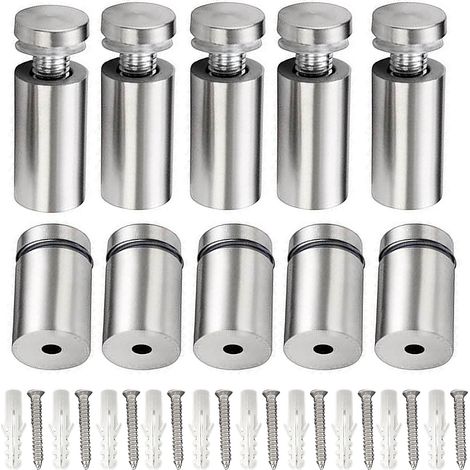 Clous publicitaires 19x25mm en acier inoxydable, lot de 10 vis décoratives pour panneaux, clous miroir et verre, fixation enseignes sans échantillon, traitement sur mesure, exclusivité Mexique. (1/5)