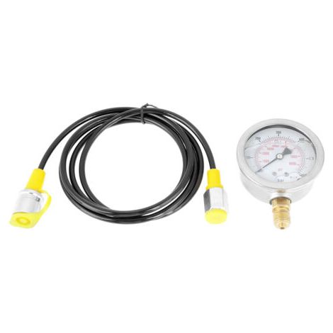 Raccord de test pour flexible hydraulique M162-BSP1/4 + manomètre 0600BAr 8500PSI