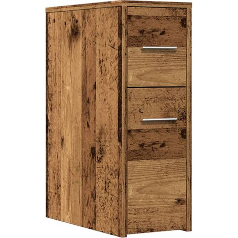 Maison Exclusive - Armadietto da Bagno Stretto con Ruote Rovere Antico Truciolato