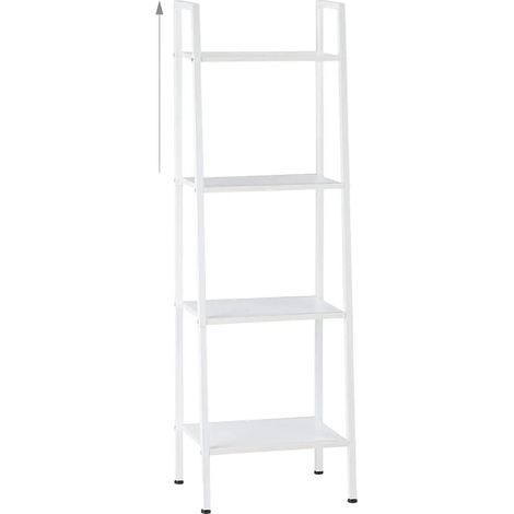 Estantería de pie con 4 baldas salón planta 136 cm blanco 1300012023 (1/4)