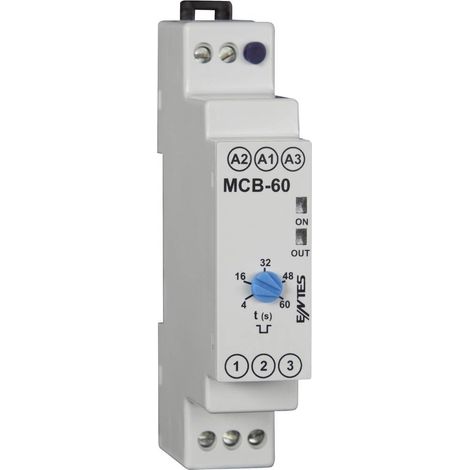 ENTES 101582 MCB-60 Relais temporisé monofonction 24 V/DC, 24 V/AC, 230 V/AC 1 pc(s) Plage temporelle: 4 - 60 s 1 inver (1/2)
