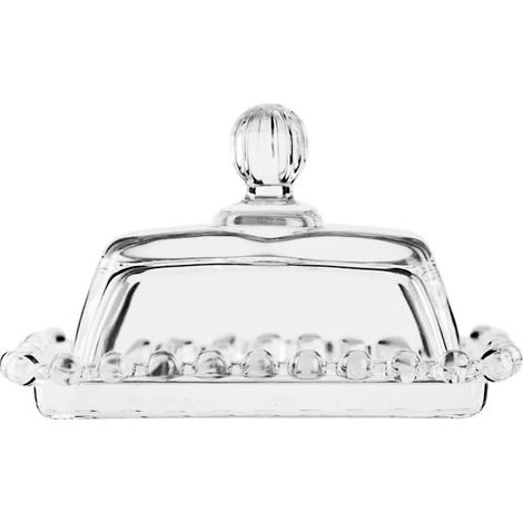 Beurrier en verre transparent avec couvercle (1/5)