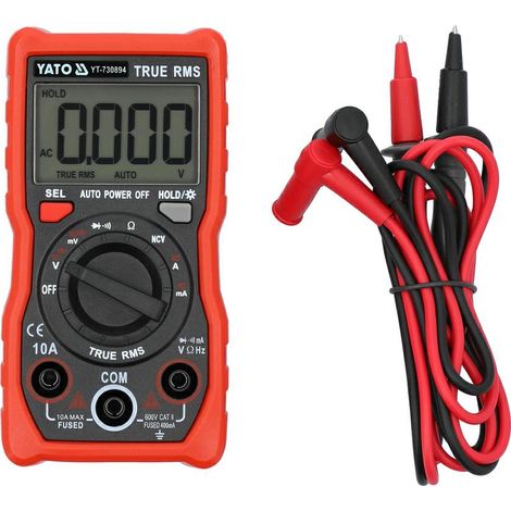 YATO Herramienta DIGITAL MULTIMETER TRUE RMS LCD 4000 - YT-730894