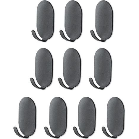 Set mit 10 selbstklebenden Haken, nagellose Wandhaken, robuste Klebehaken für Bad, Küche, Büro, Spüle und Kühlschrank (1/5)